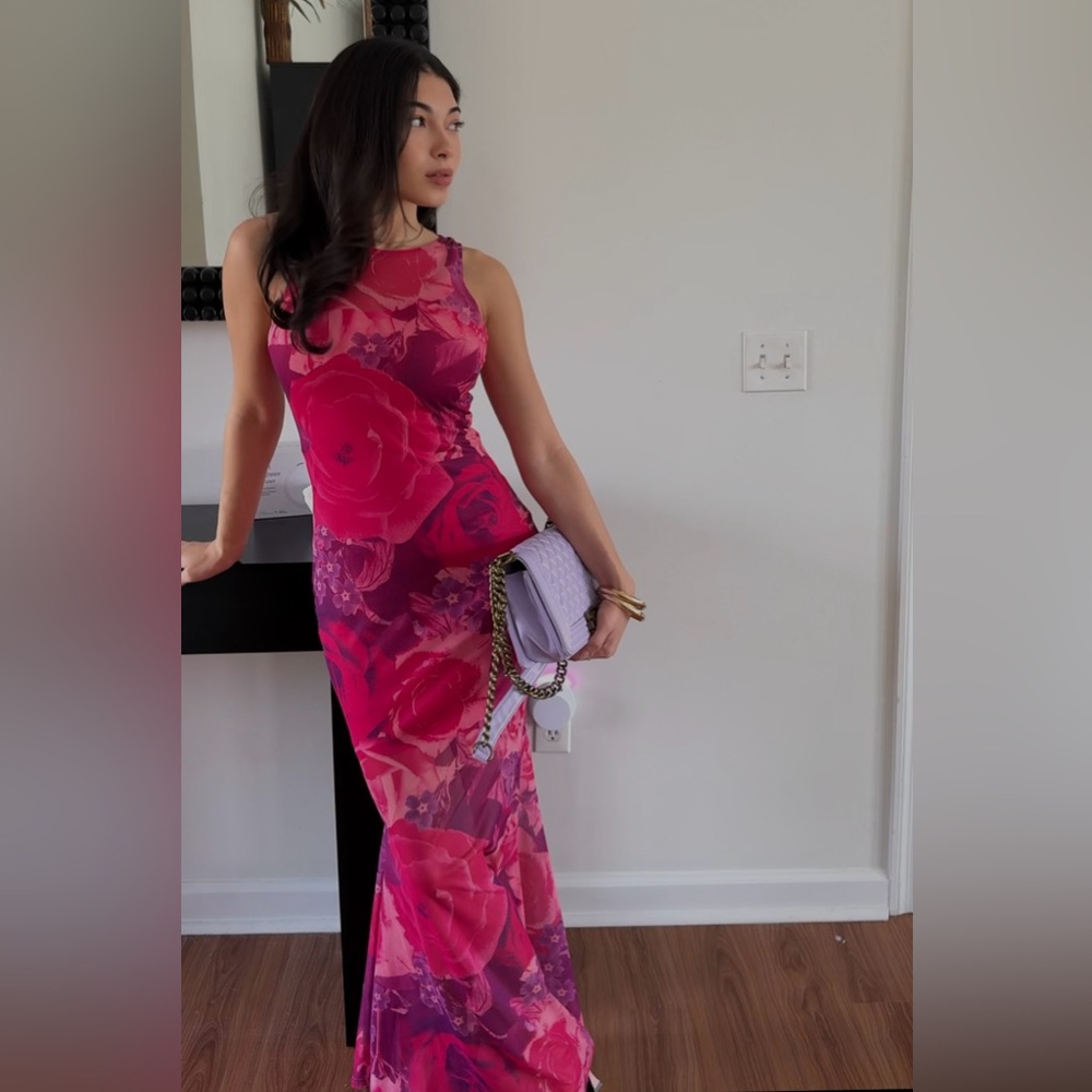 Rue 21 Floral Pink Maxi Dress